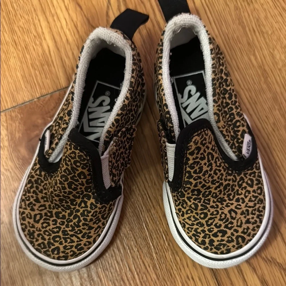 Vans Brown and Black Leopard Print Sneakers toddler leopard VANS - Picture 2 of 3
